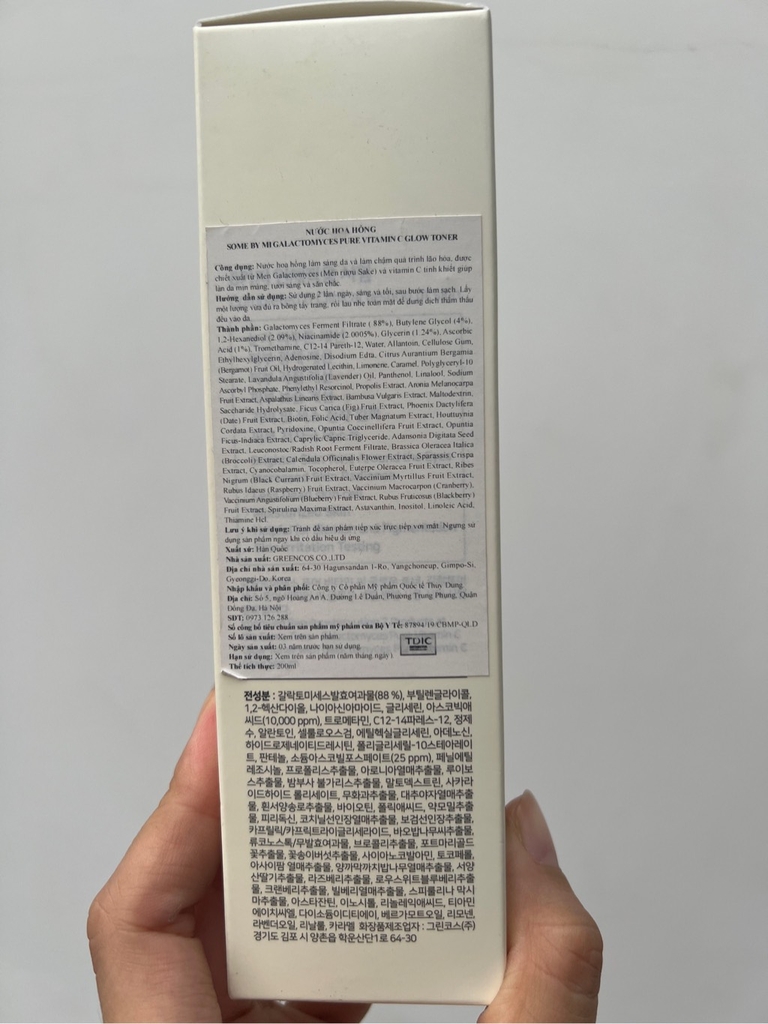 Nước Hoa Hồng Dưỡng Trắng, Chống Lão Hóa Some By Mi Galactomyces Pure Vitamin C Glow Toner