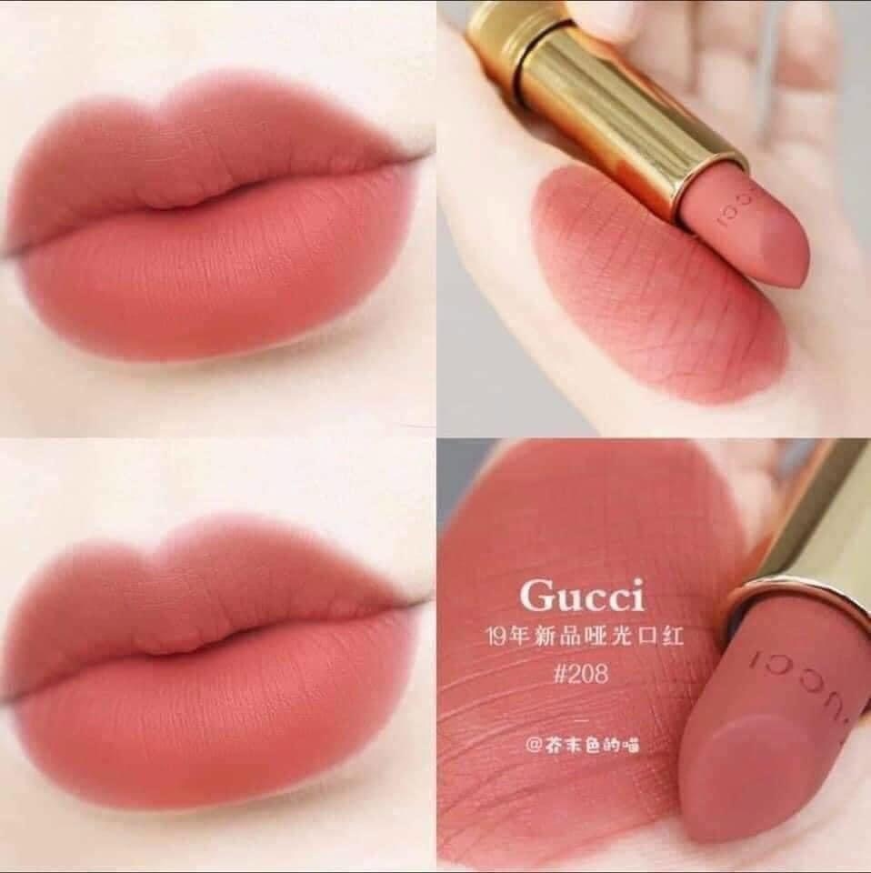 Son Thỏi Gucci 208 They Met in Argentina Rouge À Lèvres Mat - Hồng Cam Đất