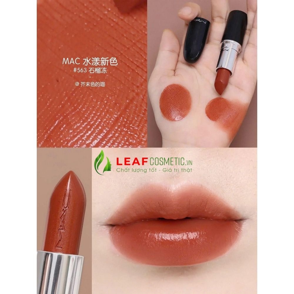 Son MAC Lustreglass Lipstick 563 Obiviously – Cam Gạch