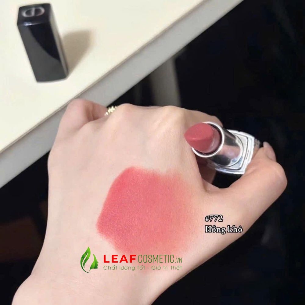 Son Thỏi Dior Rouge Velvet 772 Classic Rosewood - Hồng Đất (Nắp Nam Châm)