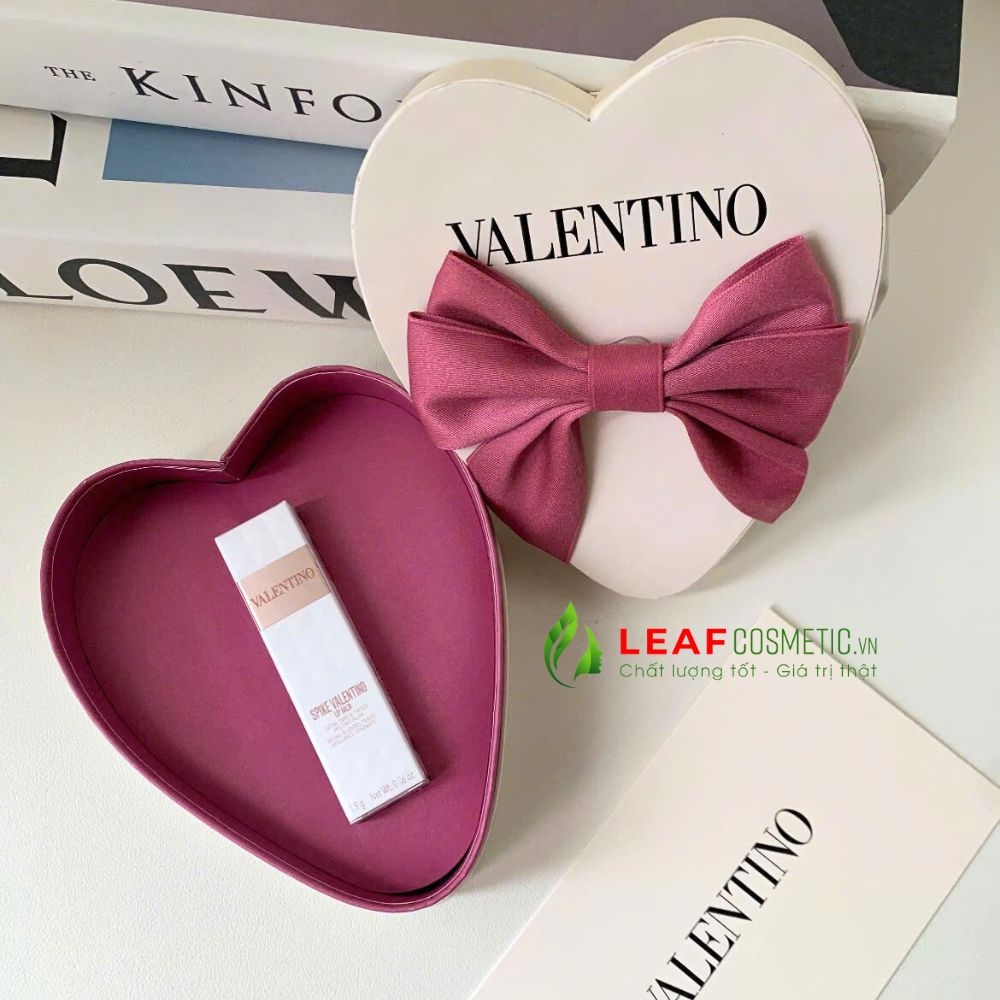 Set Valentino Limited 2025 – Son Dưỡng Rosso Valentino Lip Balm 120R - Hồng Đất + Hộp Trái Tim