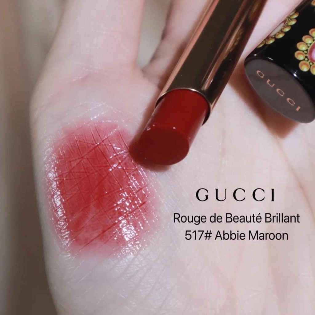 Son Dưỡng Gucci 517 Abbie Maroon Red - Đỏ Hồng Quyến Rũ