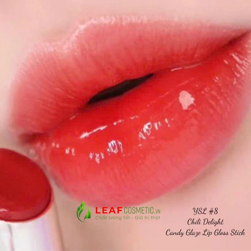 Son Dưỡng YSL Rouge Volupte Candy Glaze 08 - Đỏ Gạch