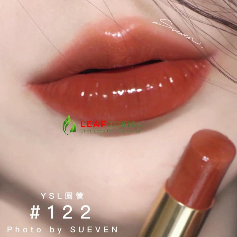 Son Dưỡng YSL Rouge Volupte Shine 122 Brick Brown - Cam Đỏ Đất