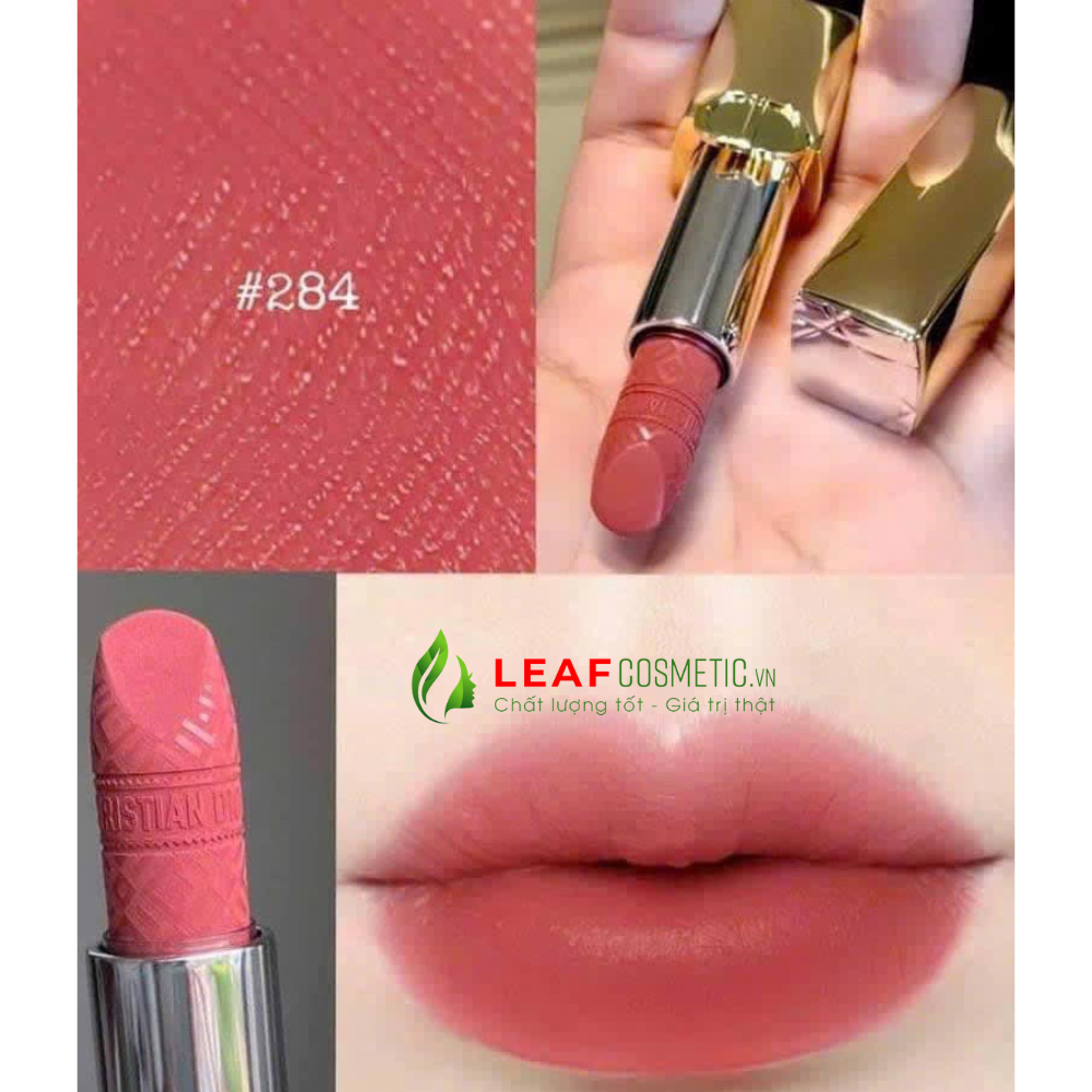 Son Thỏi Dior Rouge Dior 284 Rose Bavarde Velvet - Hồng Đất | Limited Edition Golden Case
