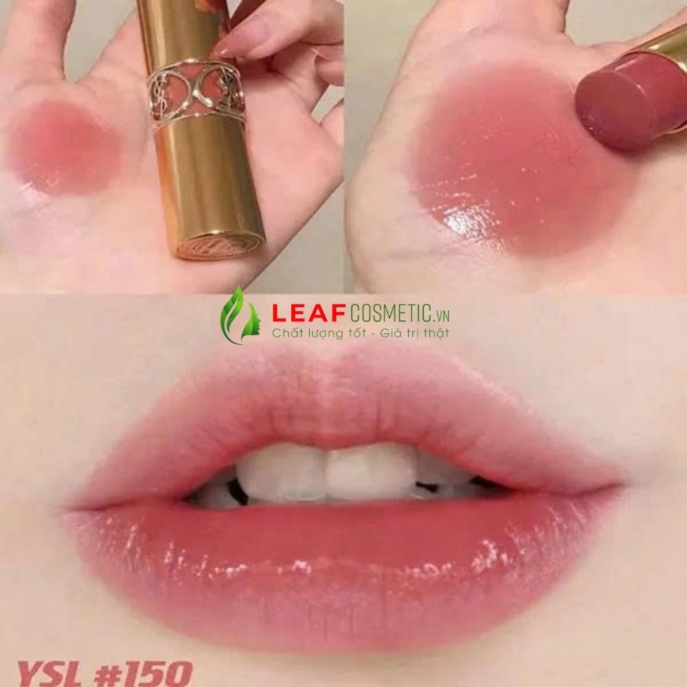 Son YSL Màu 150 Nude Lingerie Nude Ấm – Rouge Volupté Shine
