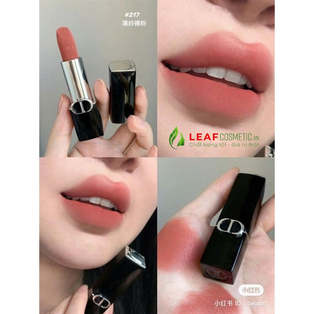 Son Thỏi Dior Rouge Velvet 217 Corolle - Hồng Khô (Nắp Nam Châm)