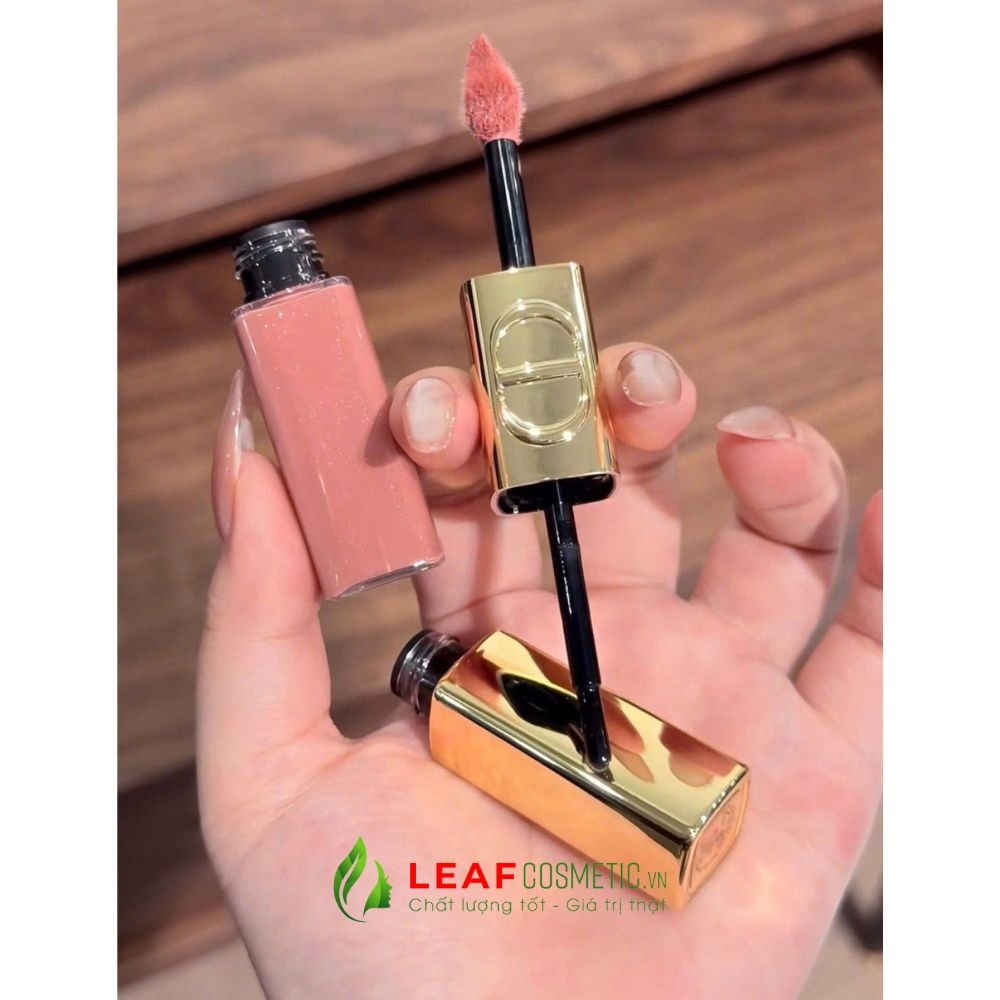 Son Kem Dior Rouge Dior Sequin Liquid Duo 220 – Hồng Cam Đất Có Nhũ (Limited Edition)