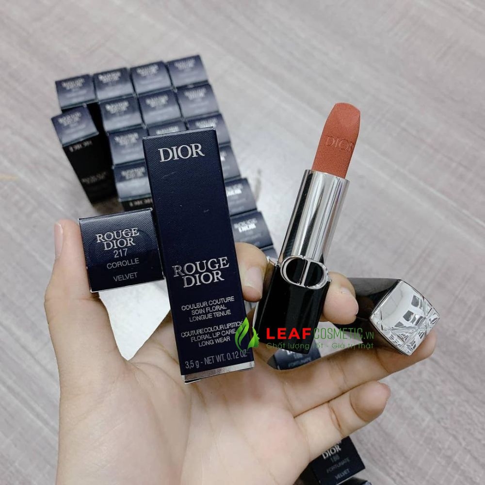 Son Thỏi Dior Rouge Velvet 217 Corolle - Hồng Khô (Nắp Nam Châm)