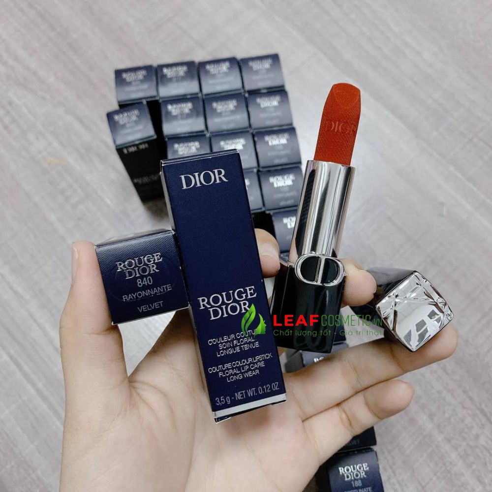 Son Thỏi Dior Rouge Velvet 840 Rayonnate – Đỏ Gạch (Nắp Nam Châm)