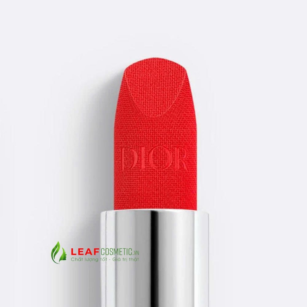 Son Thỏi Dior Rouge Velvet 888 Strong Red - Đỏ Cam (Nắp Nam Châm)