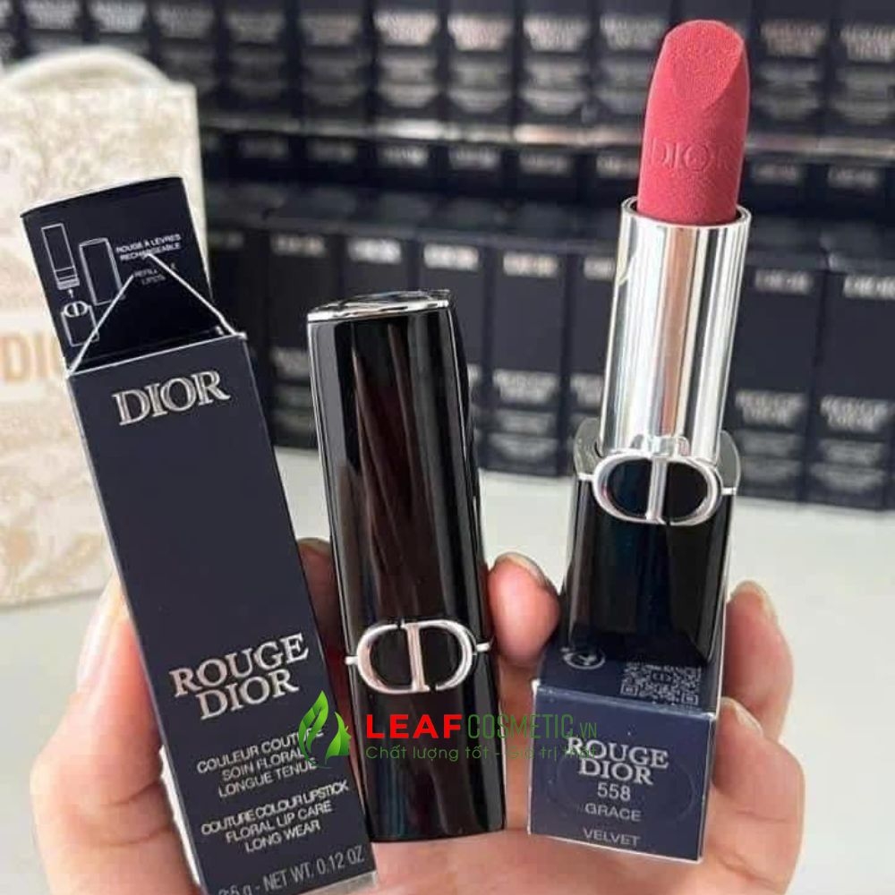 Son Thỏi Dior Rouge Velvet 558 Grace - Hồng Nâu (Nắp Nam Châm)