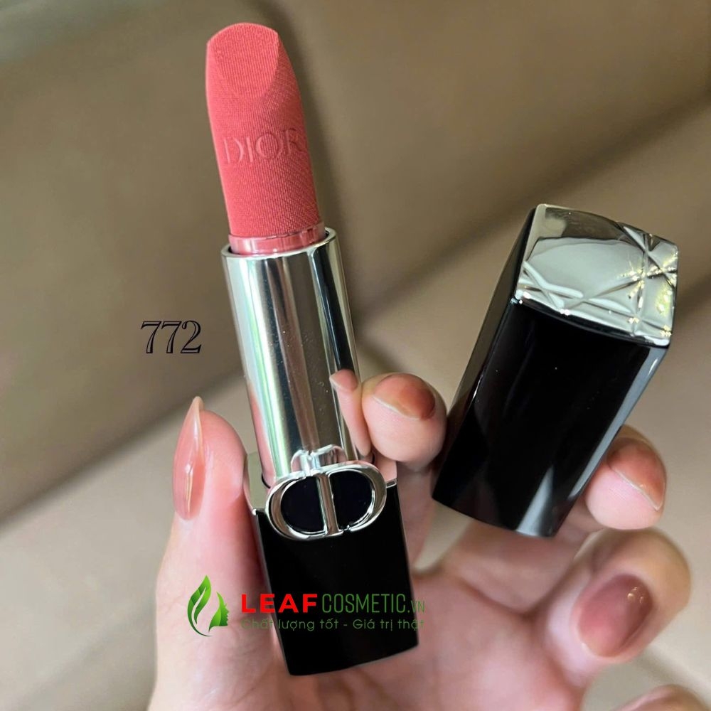 Son Thỏi Dior Rouge Velvet 772 Classic Rosewood - Hồng Đất (Nắp Nam Châm)