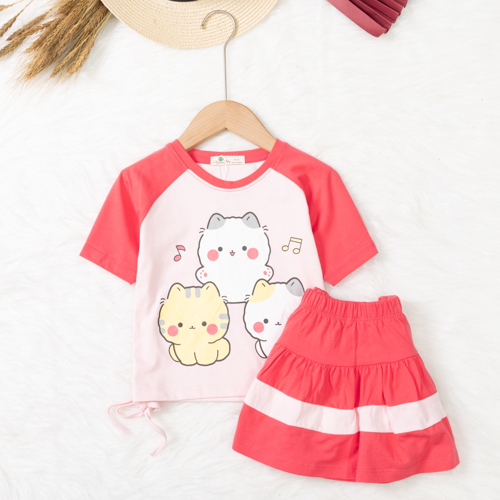 Bộ cotton trẻ em - bé gái G002 4/10-H551