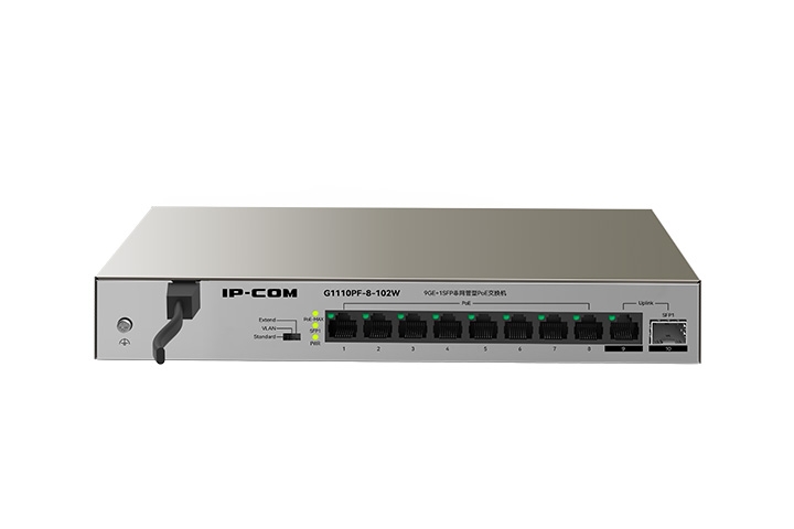 Switch TENDA TEG1110PF-8-102W (9 Gigabit Port Với 8 PoE Port - 1 SFP Port)