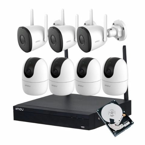(IMOU) Bộ Kit 7 Camera Xoay Trong Nhà Và Cố Định Ngoài Trời (2MP)
