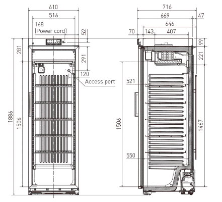 Tủ bảo quản, 4~14oC, 400L, Model: LPR-400, Hãng: PHCBi / Nhật Bản