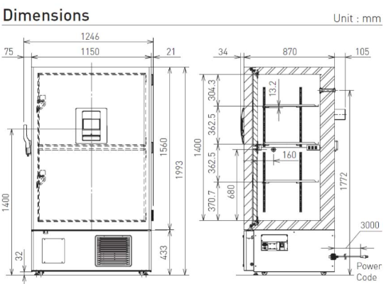 Tủ đông âm sâu -86oC, 845L, Model: MDF-DU901VHL, Hãng: PHCBi / Nhật Bản