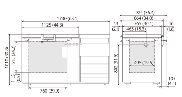 Tủ đông âm sâu -150oC, 231L, Model: MDF-C2156VAN, Hãng: PHCBi / Nhật Bản