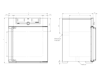 Tủ sấy đối lưu tự nhiên 256L loại UN260m, Hãng Memmert/Đức