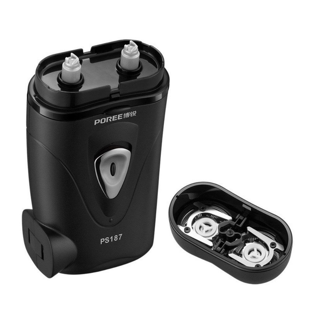 Máy cạo râu 2 lưỡi Poree PS187 tự mài sắc, cạo sạch không đau rát, sạc điện tiện lợi