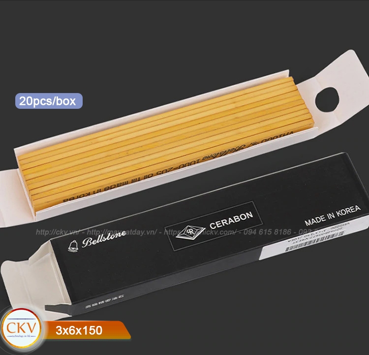 Thanh đá mài dầu cao cấp chính hãng Bellstone Hàn Quốc 3x6x150 #800