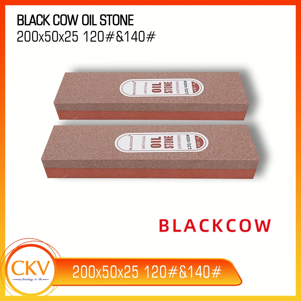 Đá mài dầu 2 mặt 2 độ nhám Blackcow 200x50x25 120#/140#