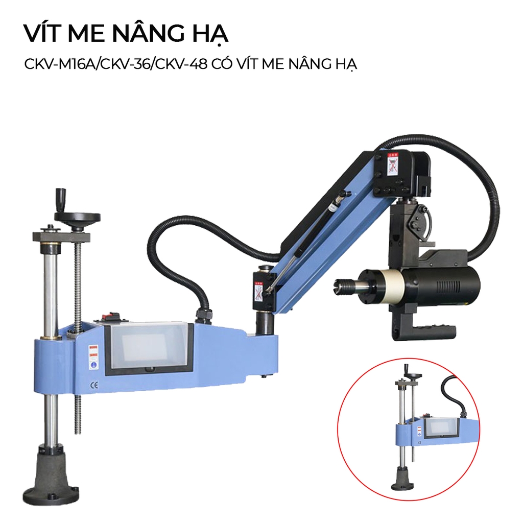 Máy taro cần điện M6-M36 CKV-M36 Cảm ứng/Động cơ Servo/Vít me nâng hạ