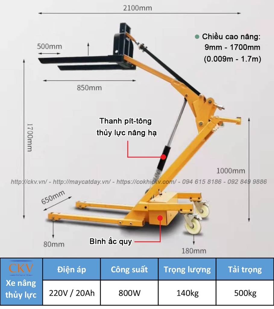 Xe nâng điện phụ trợ đa năng CKV-05TL