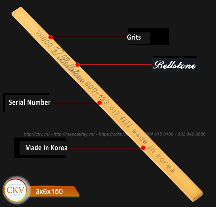 Thanh đá mài dầu cao cấp chính hãng Bellstone Hàn Quốc 3x6x150 #800