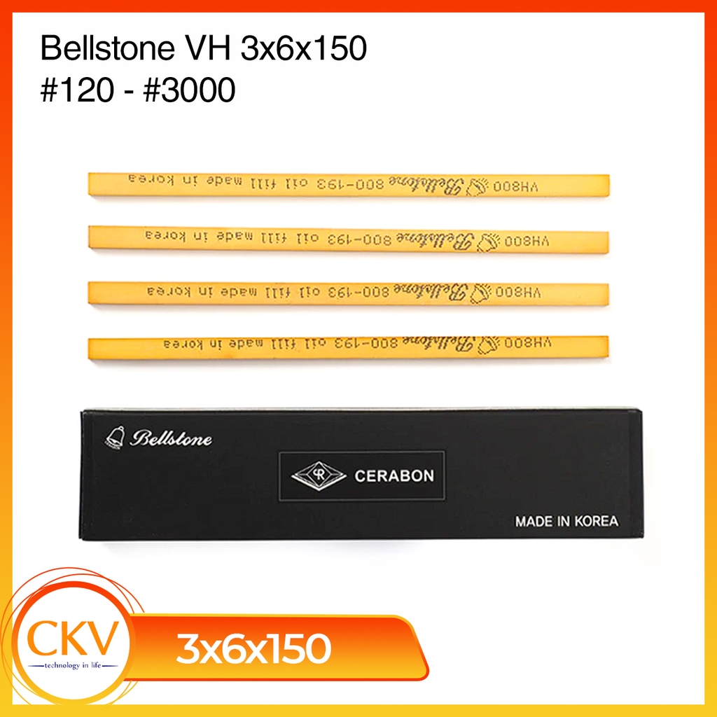 Thanh đá mài dầu Bellstone 3x6x150/VH/#120-3000/Made in Hàn Quốc