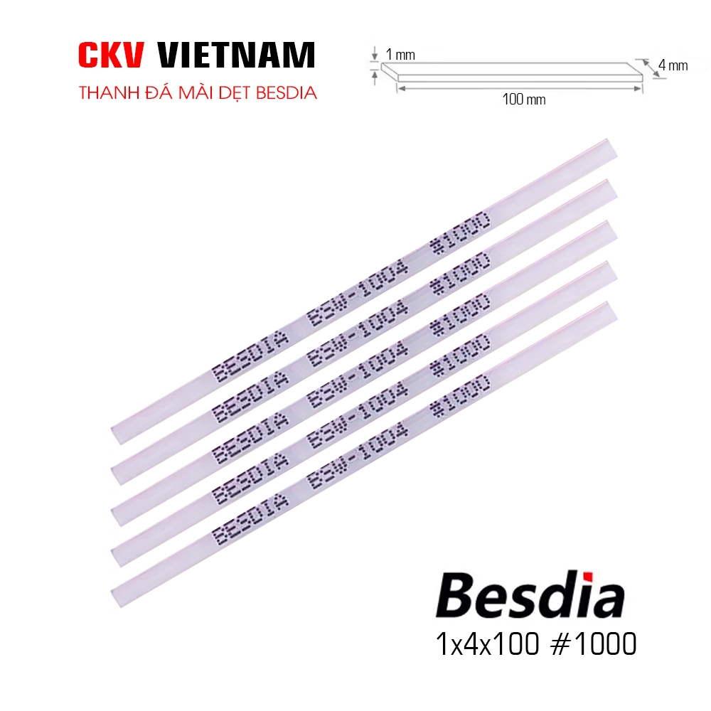 Besdia 1004 1x4x100 #180-#1200 Taiwan - Thanh đá mài gốm dẹt
