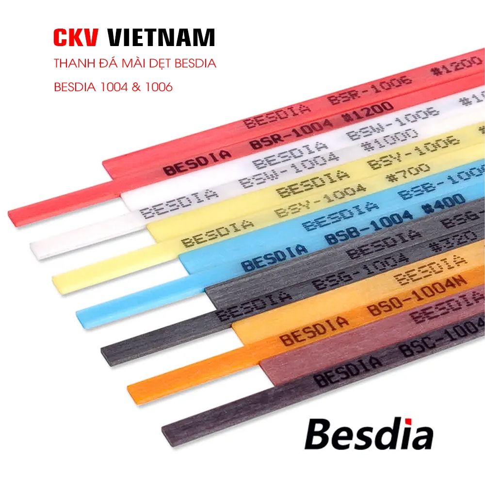 Besdia 1004 1x4x100 #180-#1200 Taiwan - Thanh đá mài gốm dẹt