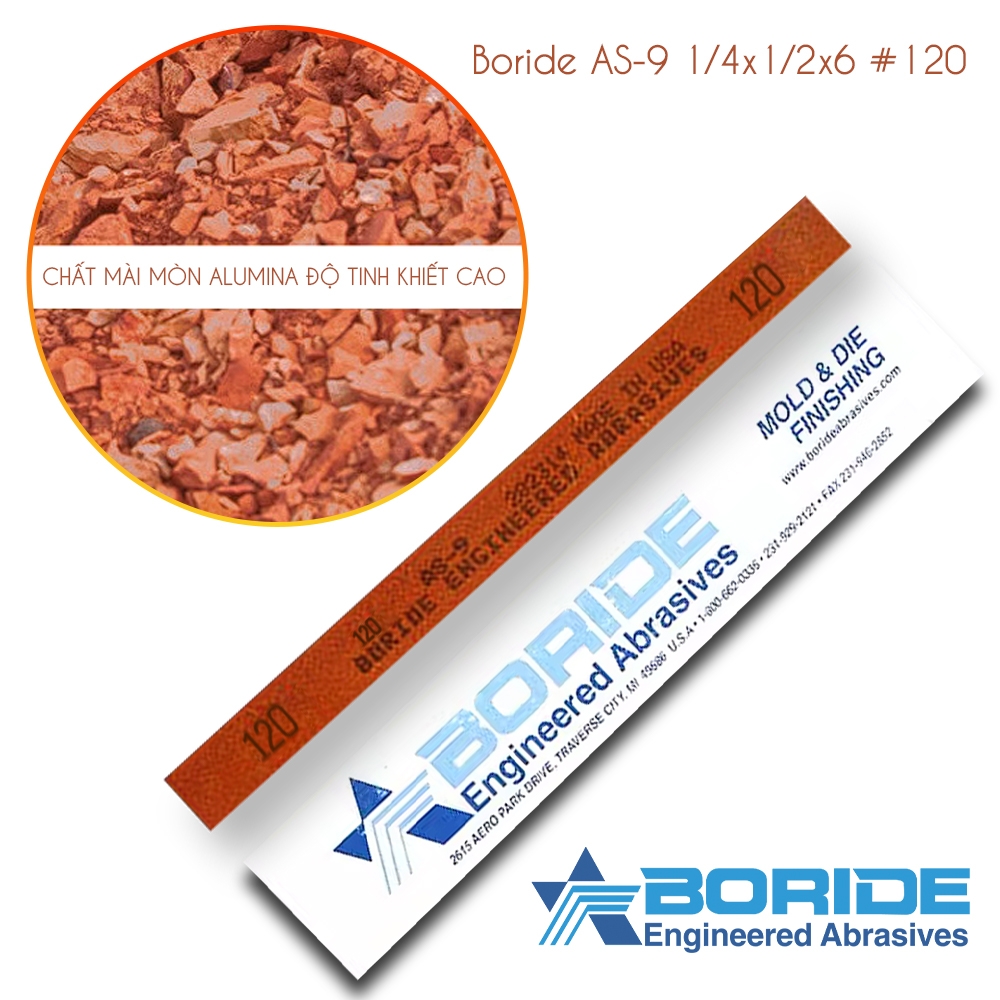 Thanh đá mài dầu Boride AS-9 1/4x1/2x6 #120-#600 Hàng chính hãng USA
