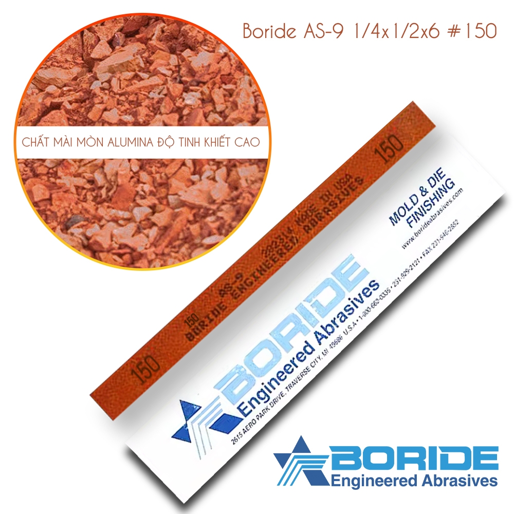 Thanh đá mài dầu Boride AS-9 1/4x1/2x6 #120-#600 Hàng chính hãng USA