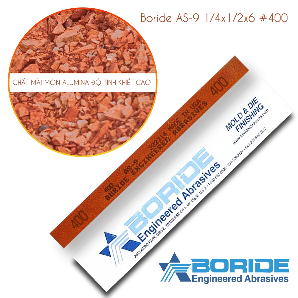 Thanh đá mài dầu Boride AS-9 1/4x1/2x6 #120-#600 Hàng chính hãng USA
