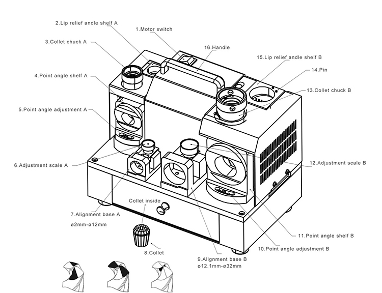 Máy mài mũi khoan chuyên dụng D3-D26 CKV-G3