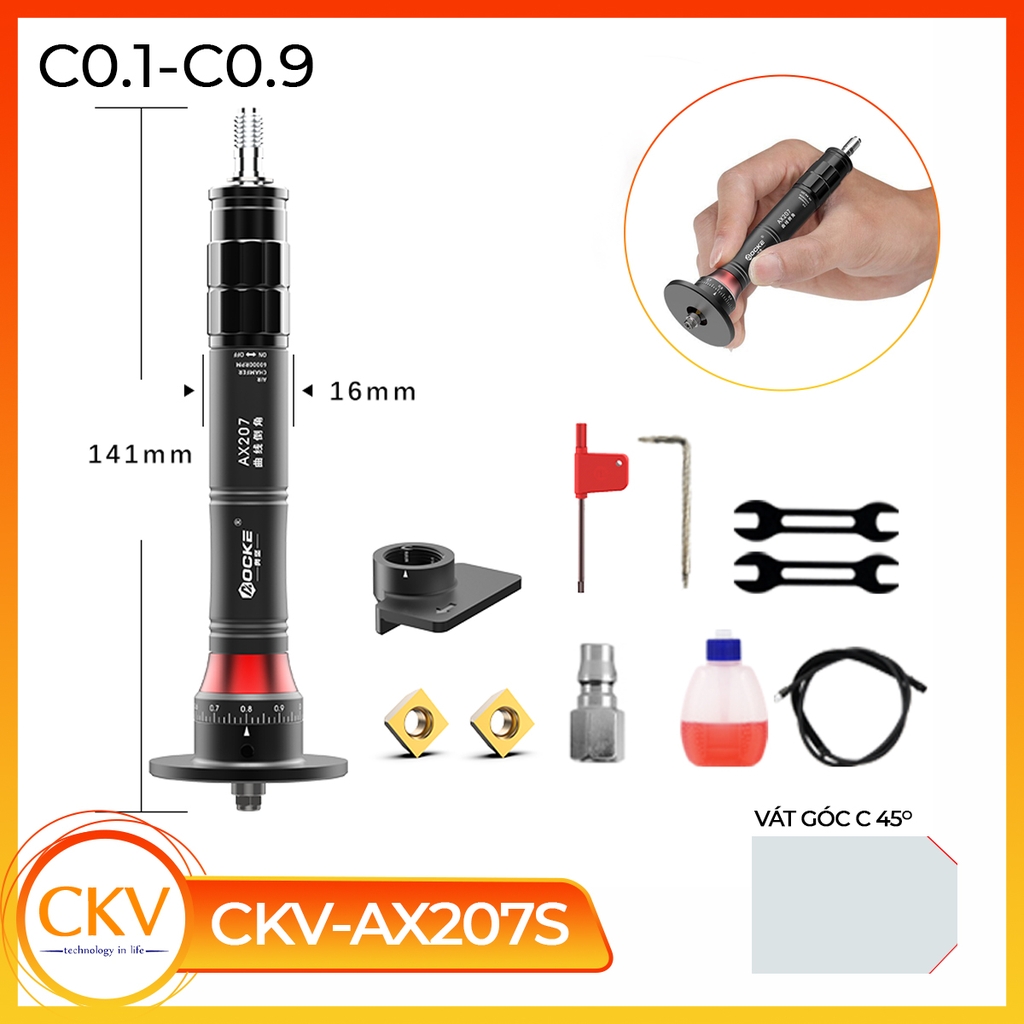 Bút vát mép cầm tay mini khí nén CKV-AX207S/CKV-AX207/CKV-AX210