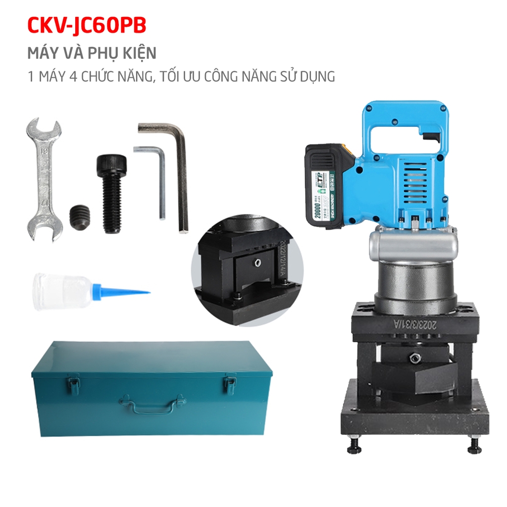 Máy cắt thép V thủy lực cầm tay CKV-JC60PB V6/Pin Lithium 36V/1200W/4 chức năng