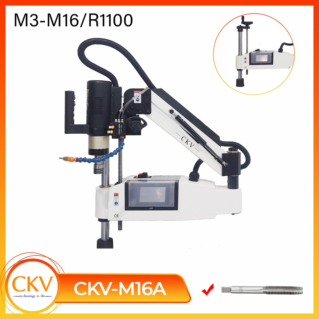 Máy taro cần điện M3-M16 CKV-M16A cảm ứng/servo/bơm dầu tự động/vít me nâng hạ