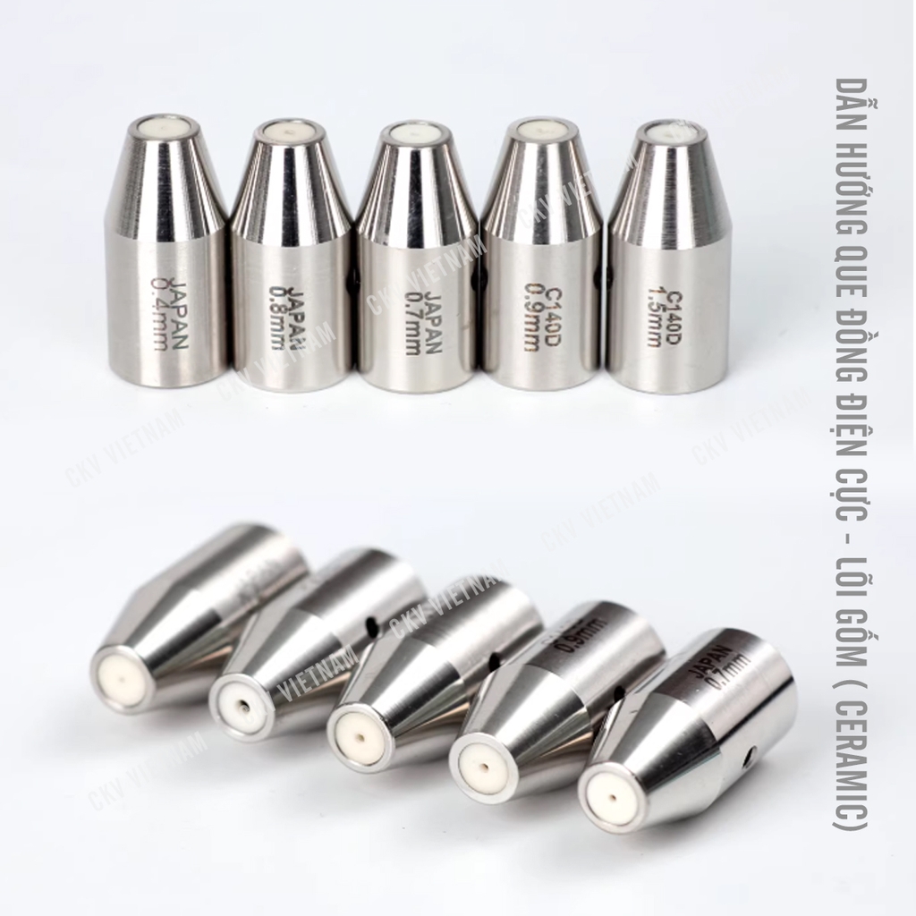Đầu dẫn hướng lõi gốm lỗ Ø0.3-3.0mm, thân dài 25mm | CKV VIETNAM