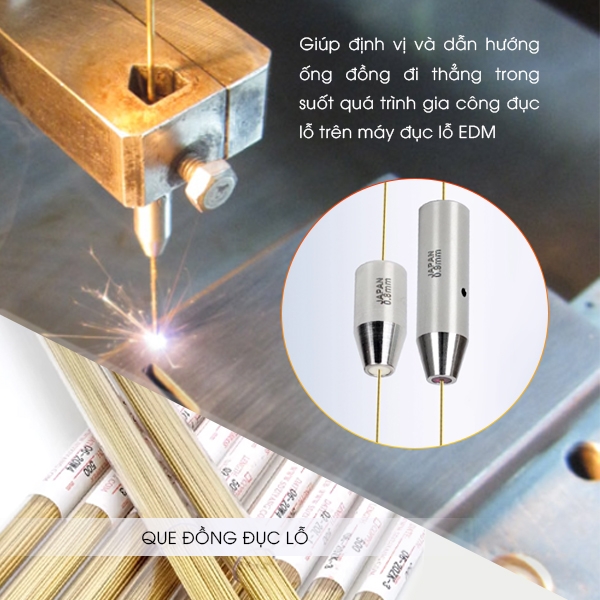 Đầu dẫn hướng lõi hồng ngọc lỗ Ø0.3-3.0mm, thân dài 25mm | CKV VIETNAM