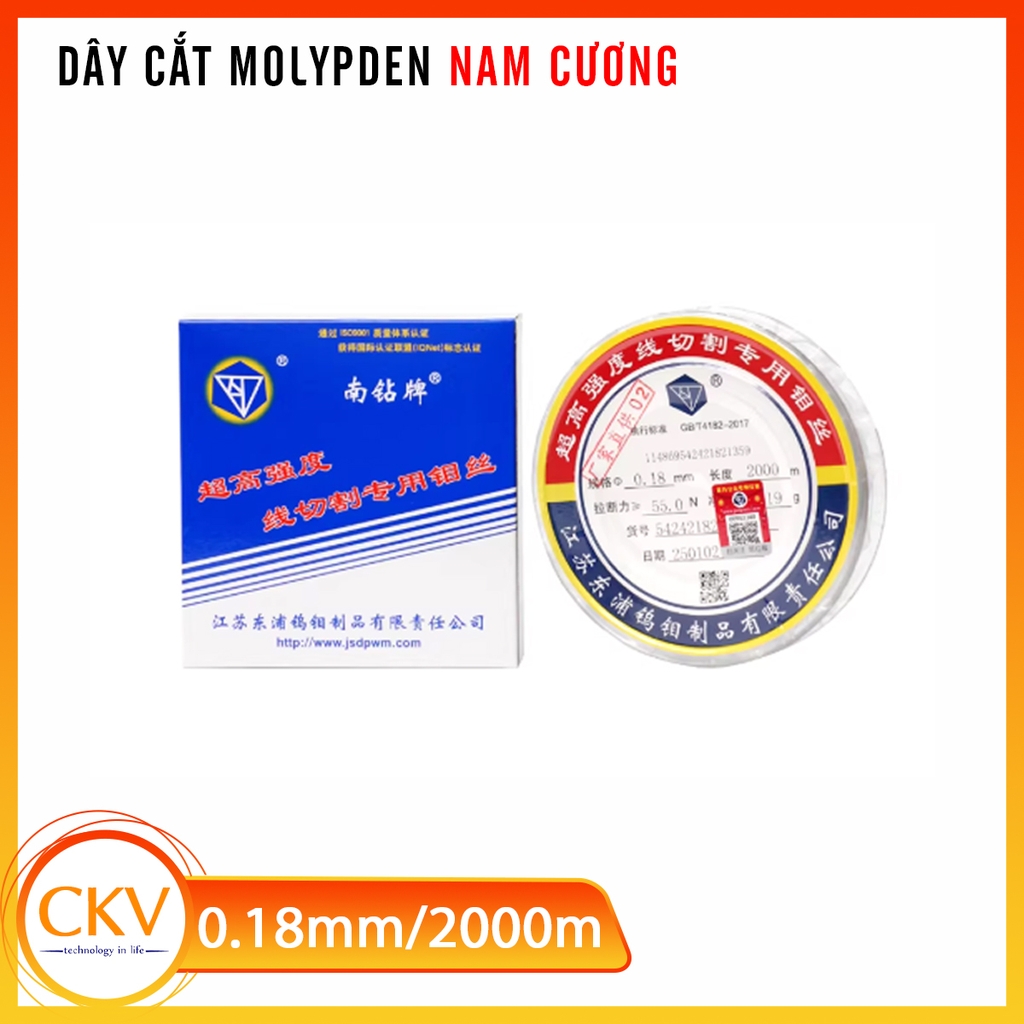 Dây cắt Molypden Nam Cương chính hãng | 0.18mm & 0.2mm | CKV VIETNAM