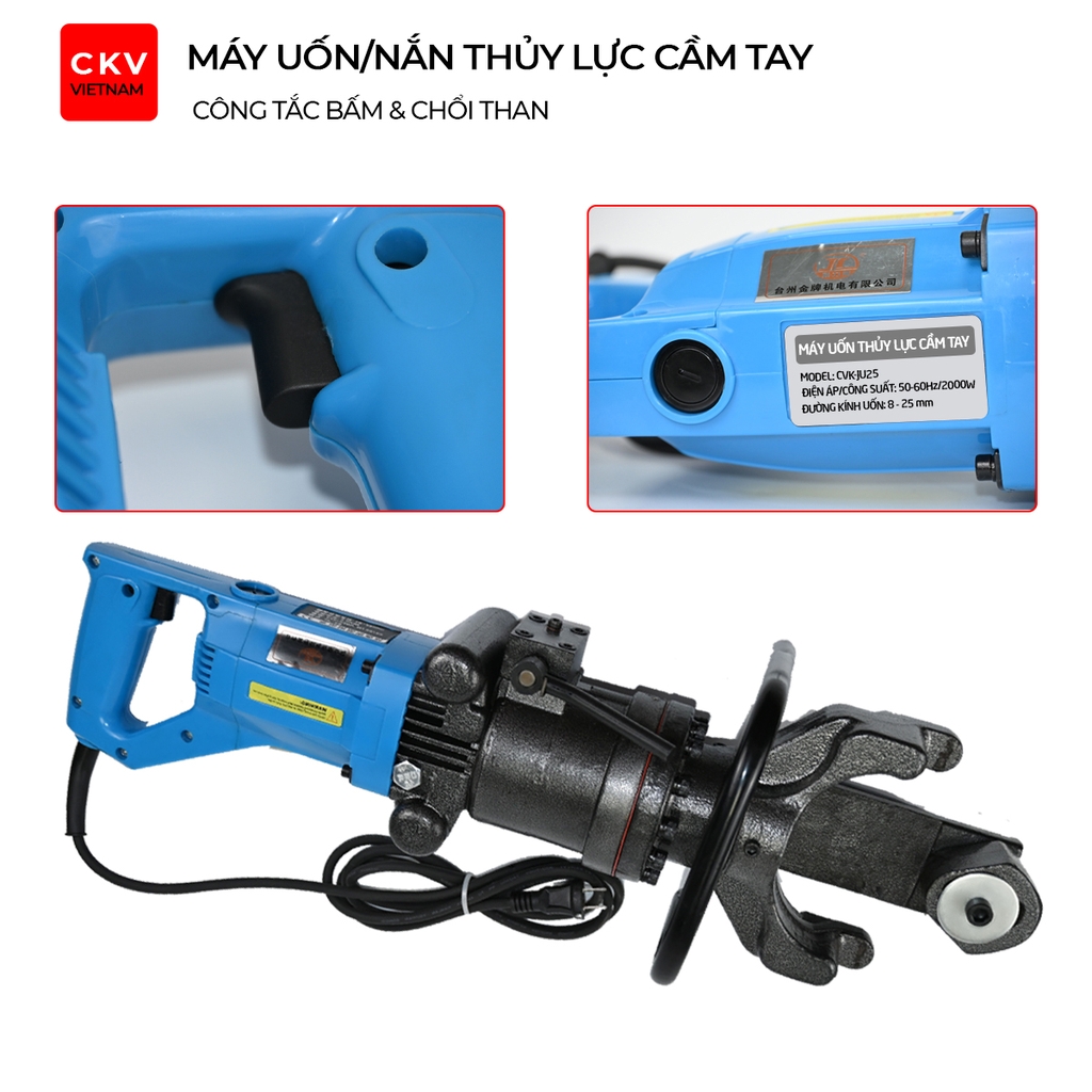 Máy uốn/nắn thép thủy lực cầm tay D8-D32 CKV-JU28 220V/2000W