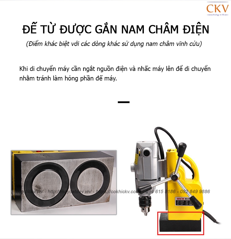 Máy khoan taro để bàn gắn đế từ MRCM D23 cỡ khoan 23mm taro M14