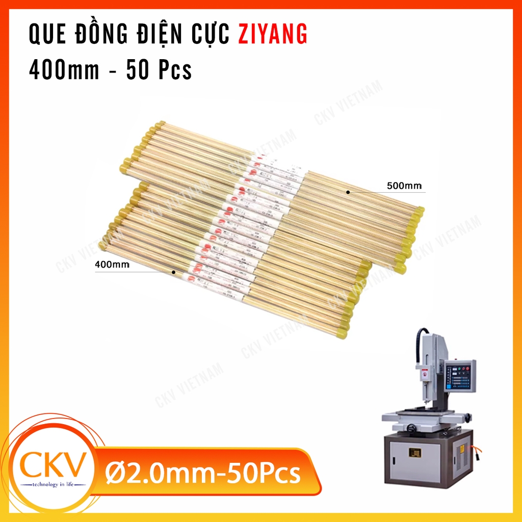 Que đồng điện cực EDM Ø1.5-3.0mm 400mm ZIYANG| CKV VIETNAM