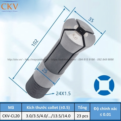 Collet gá kẹp loại vuông