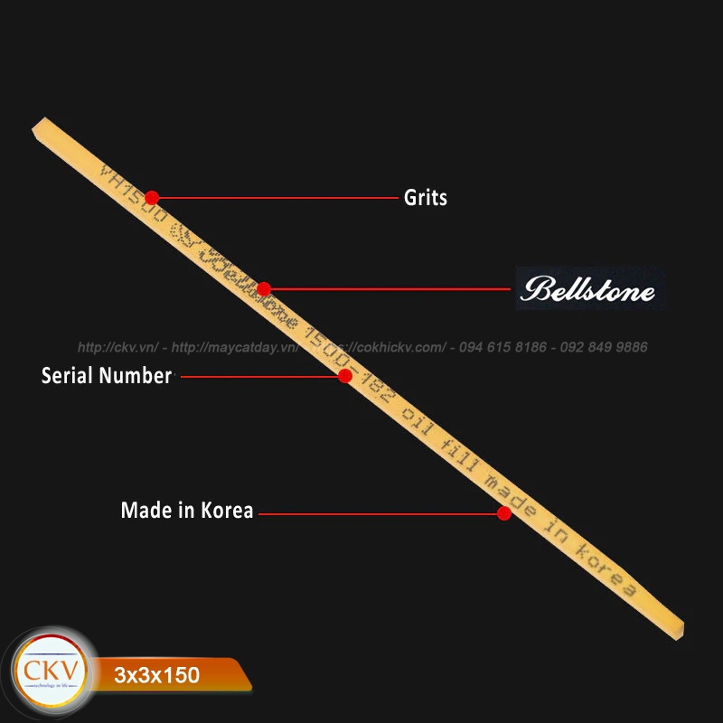 Thanh đá cầm tay mài dũa khuôn mẫu Bellstone 3x3x150 #1000