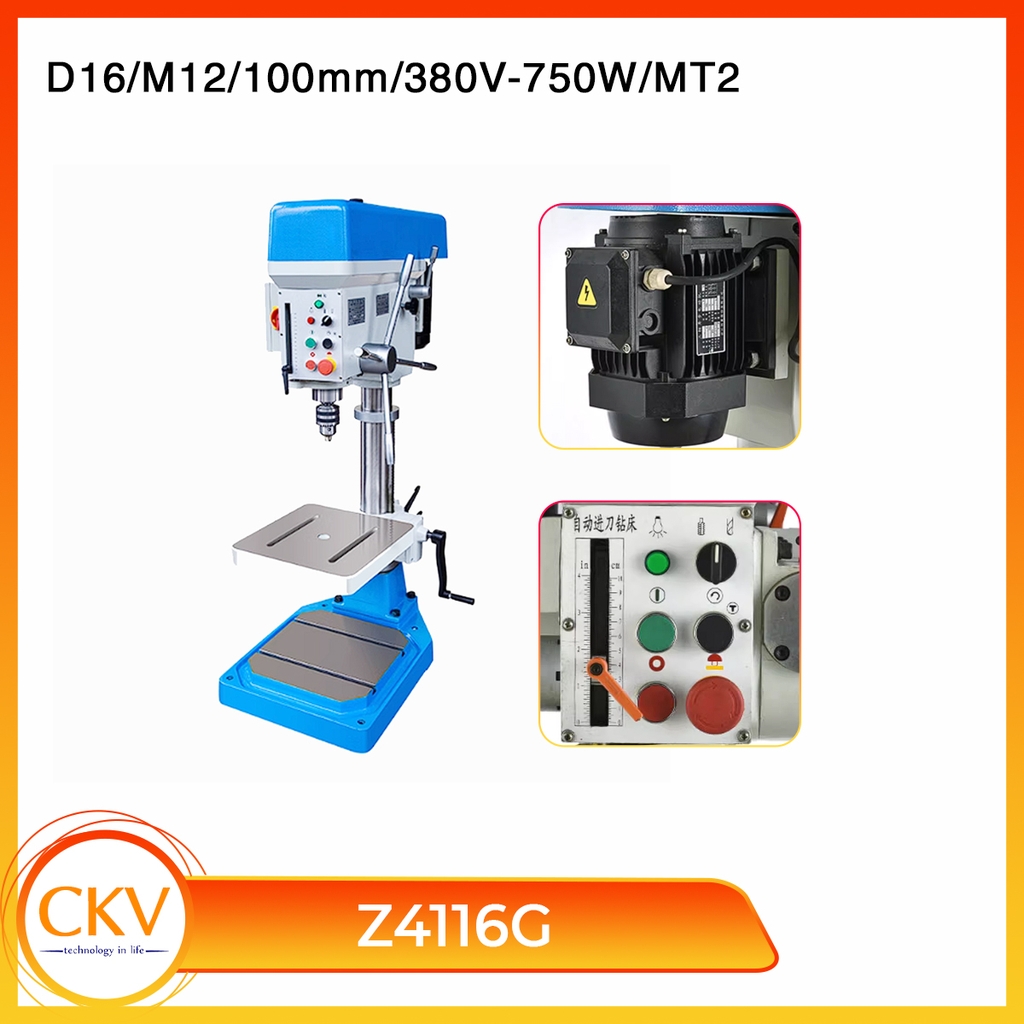 Máy khoan bàn & taro kiểu mới Z4116G/D16/M12/380V-750W/MT2