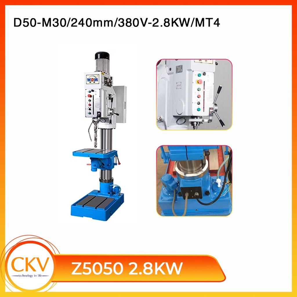 Máy khoan & taro đứng hộp số tự động Z5050 - D50/M30/380V-2.2/2.8KW/MT4&MT5